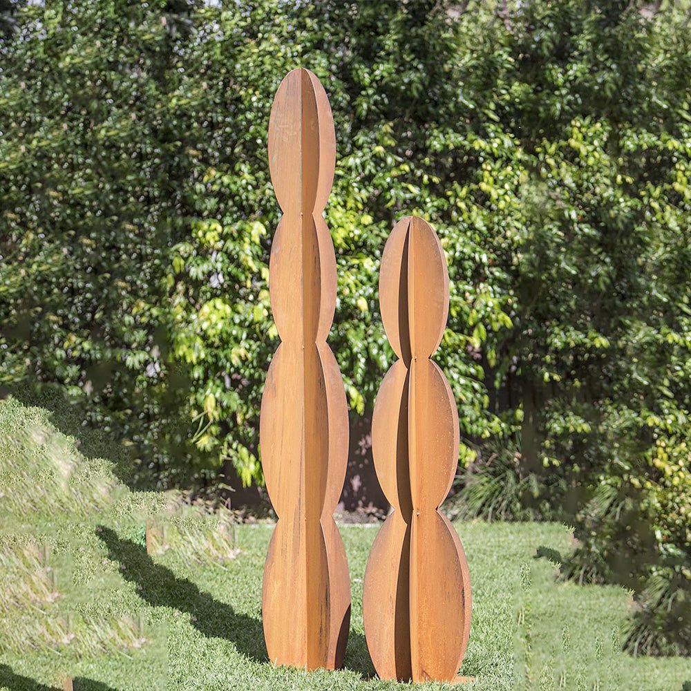 Corten Steel Cactus Sculpture Set - Tool Market 