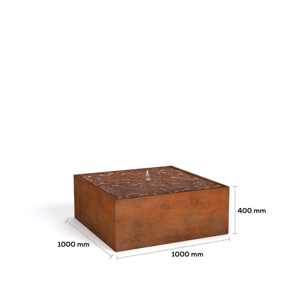 Corten Steel Cubic Water Fountain - Tool Market 