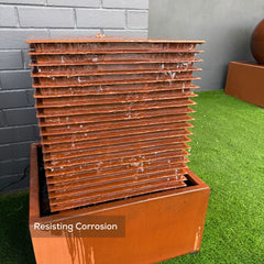 Corten Steel water feature in Mac Landscape