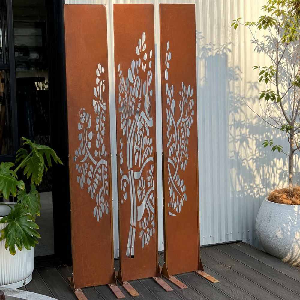 Corten Steel Dream Time Garden Screen Set