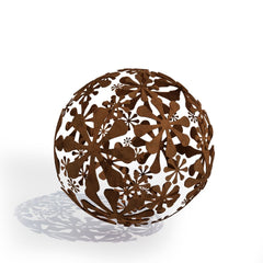 Corten Steel Floral Harmony Sphere Sculpture - Tool Market