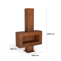 Corten Steel Grand Hearth Fire Place - Tool Market 