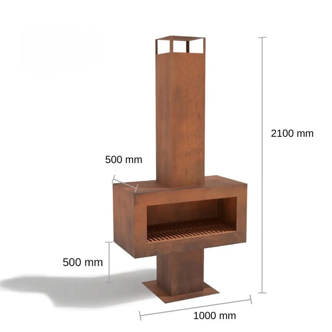 Corten Steel Grand Hearth Fire Place - Tool Market 