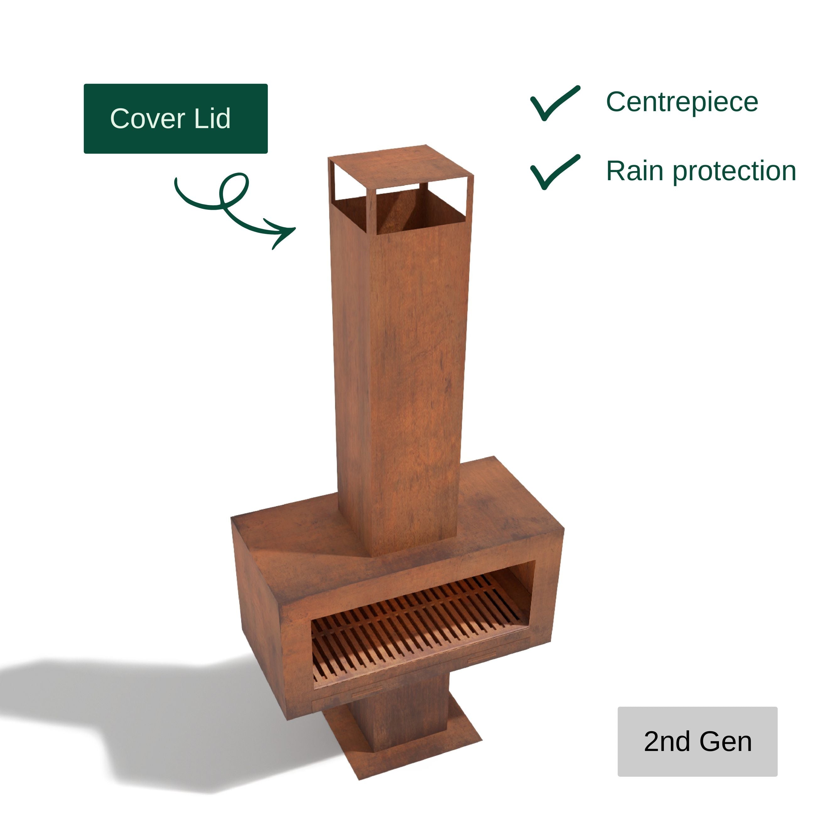 Corten Steel Grand Hearth Fire Place - Tool Market 