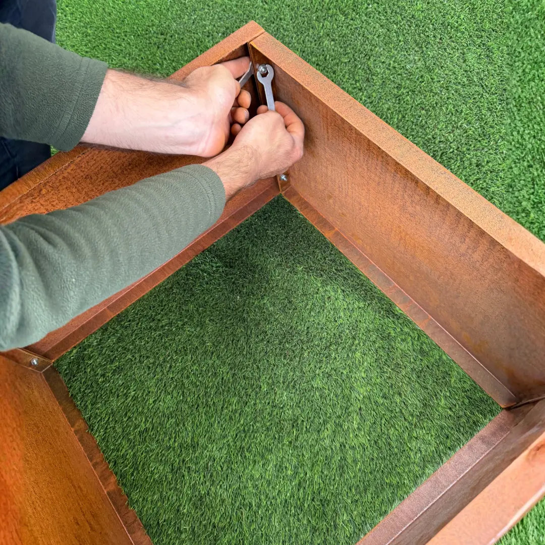 Corten Steel Haven Wood Box - Tool Market 