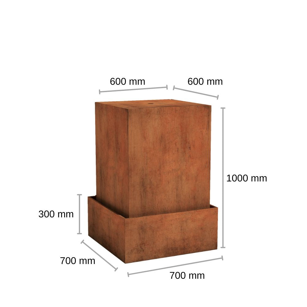 Corten Steel Infinity Water Fountain - Tool Market 
