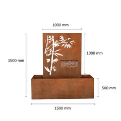Corten Steel Panda Falls Water Fountain - Tool Market 
