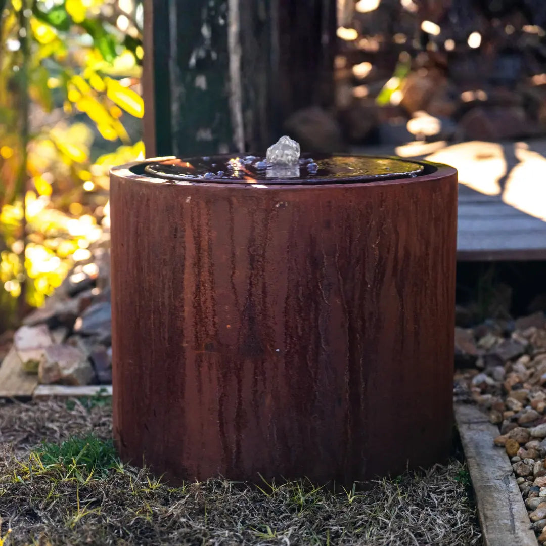 Corten Steel Rita Round Narrow Water Fountain