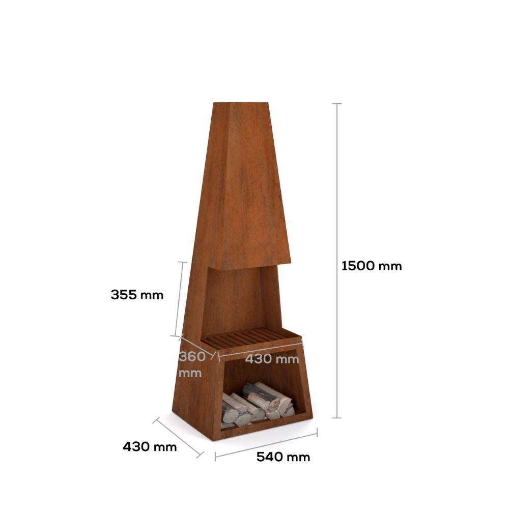 Corten Steel Pinnacle Fire Place - Tool Market 