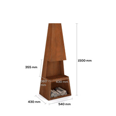 Corten Steel Pinnacle Fire Place - Tool Market 