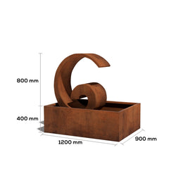 Corten Steel Poseidon Water Fountain - Tool Market 