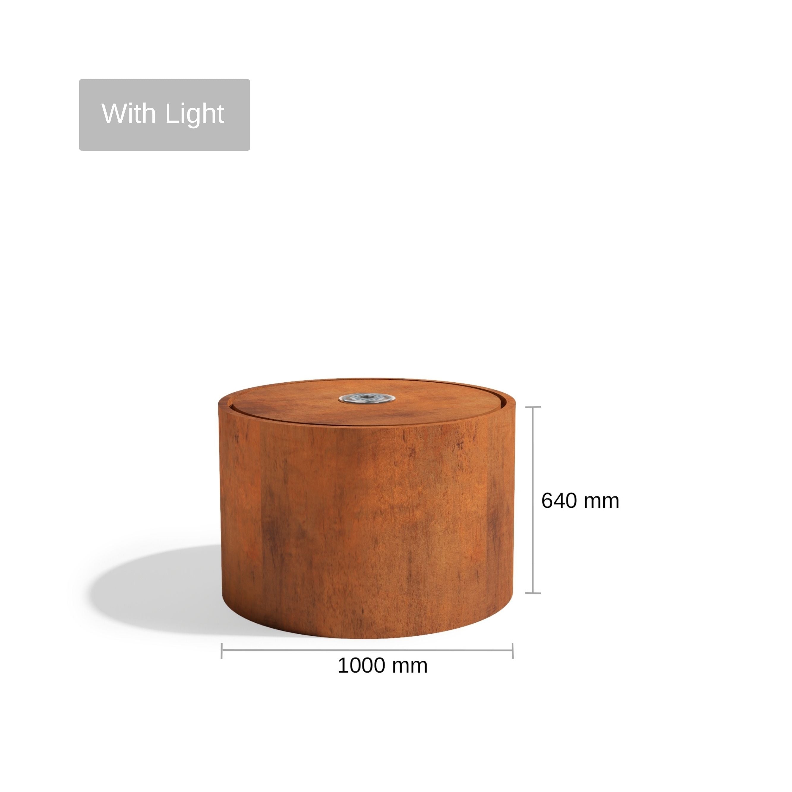 Corten Steel Rita Round Narrow Water Fountain - Tool Market 