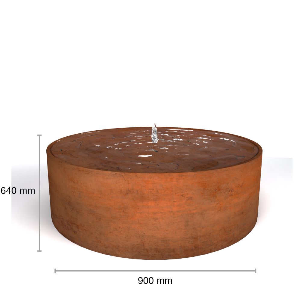 Corten Steel Round Water Fountain - Tool Market 
