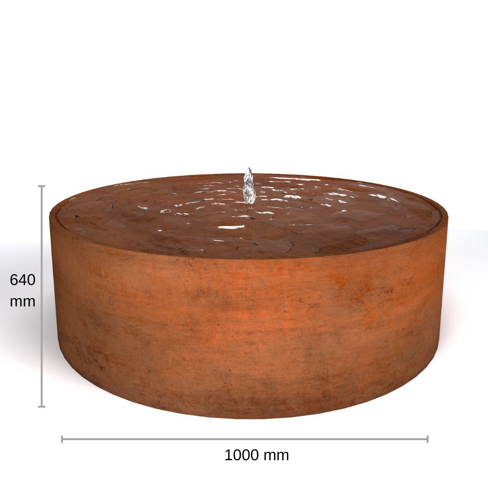 Corten Steel Round Water Fountain - Tool Market 