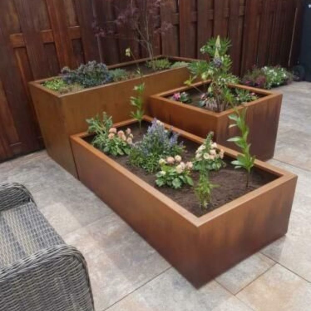 Corten Steel Sentinel Garden Planter Pot Range - Tol Market 