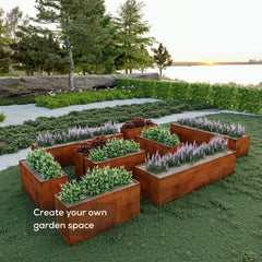 Corten Steel Plant Pot Combination