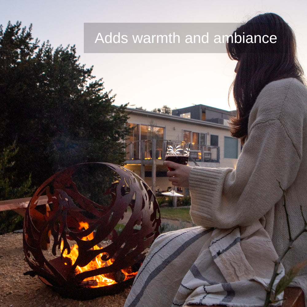 Corten Steel Spirit Flame Sphere Fire Bowl - Tool Market 