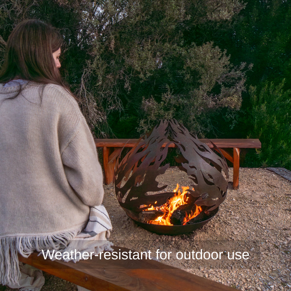 Corten Steel Spirit Flame Sphere Fire Bowl - Tool Market 