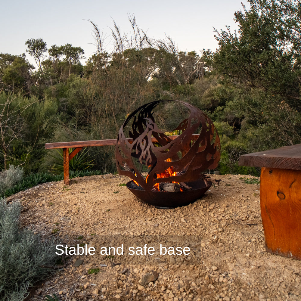 Corten Steel Spirit Flame Sphere Fire Bowl - Tool Market 