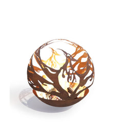 Corten Steel Spirit Flame Sphere Fire Bowl - Tool Market 