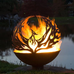 Corten Steel Spirit Flame Sphere Fire Bowl - Tool Market 
