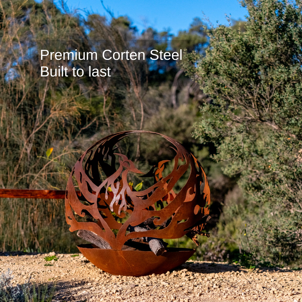 Corten Steel Spirit Flame Sphere Fire Bowl - Tool Market 