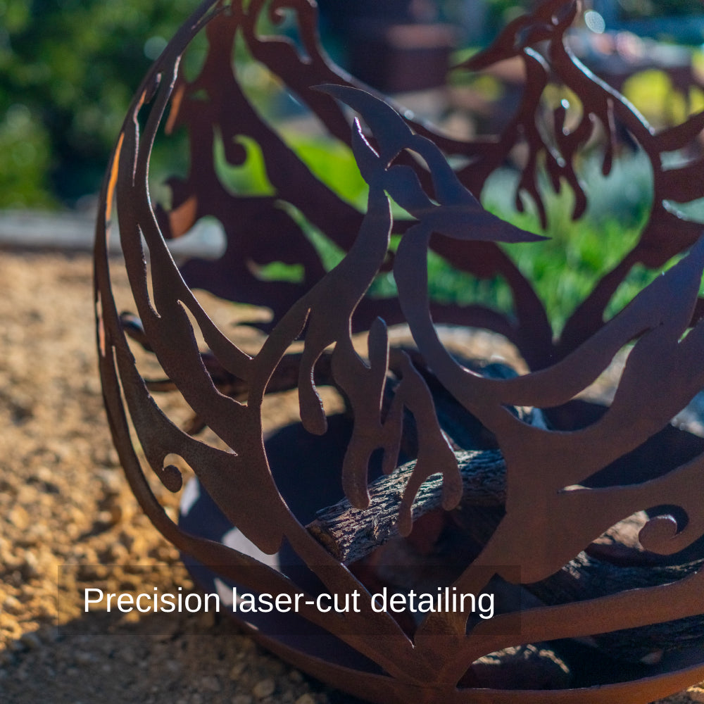 Corten Steel Spirit Flame Sphere Fire Bowl - Tool Market 