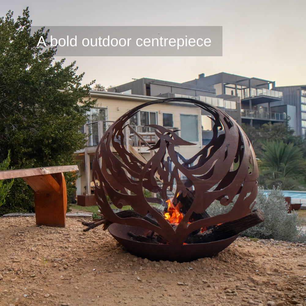 Corten Steel Spirit Flame Sphere Fire Bowl - Tool Market 