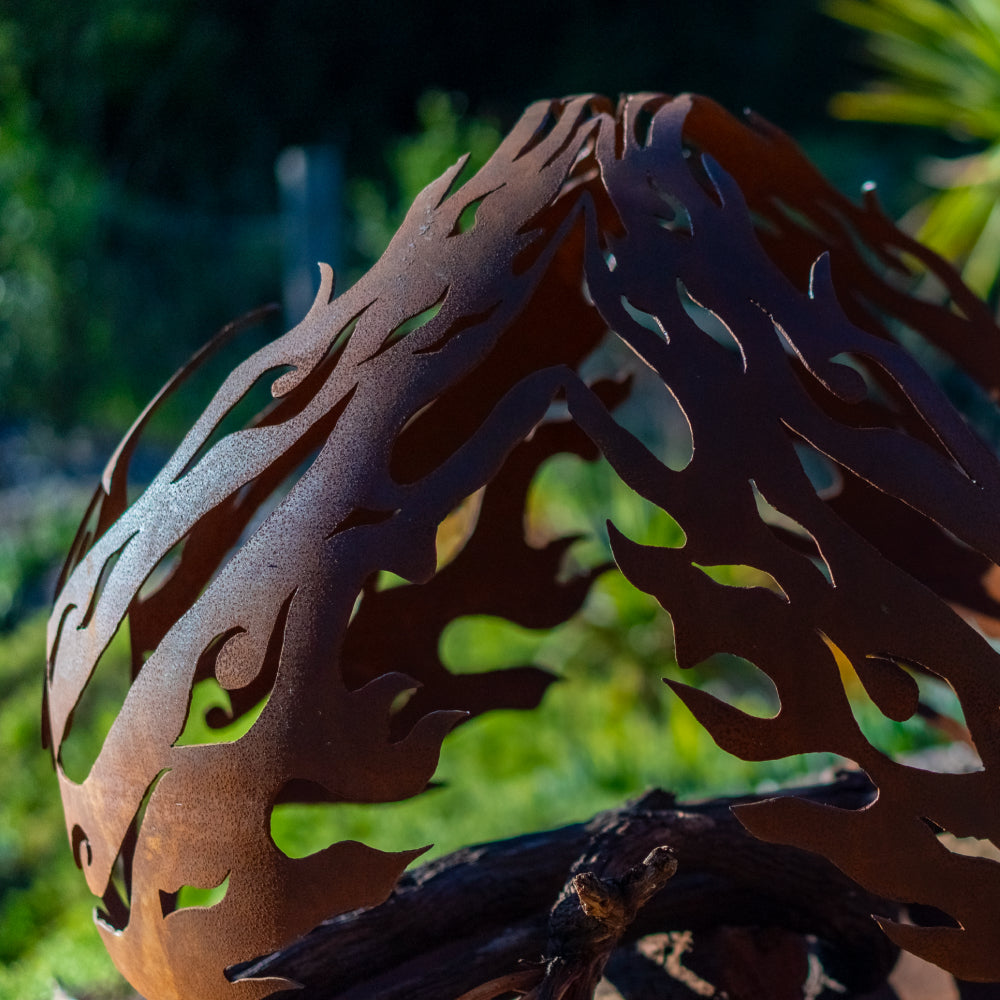 Corten Steel Spirit Flame Sphere Fire Bowl - Tool Market 