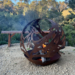 Corten Steel Spirit Flame Sphere Fire Bowl - Tool Market 