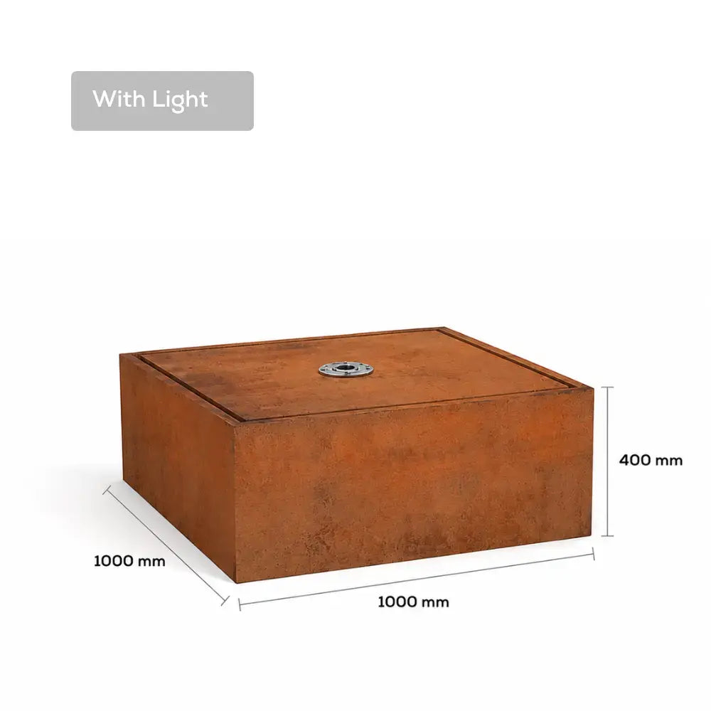Corten Steel Square Narrow Water Fountain - Tool Market 