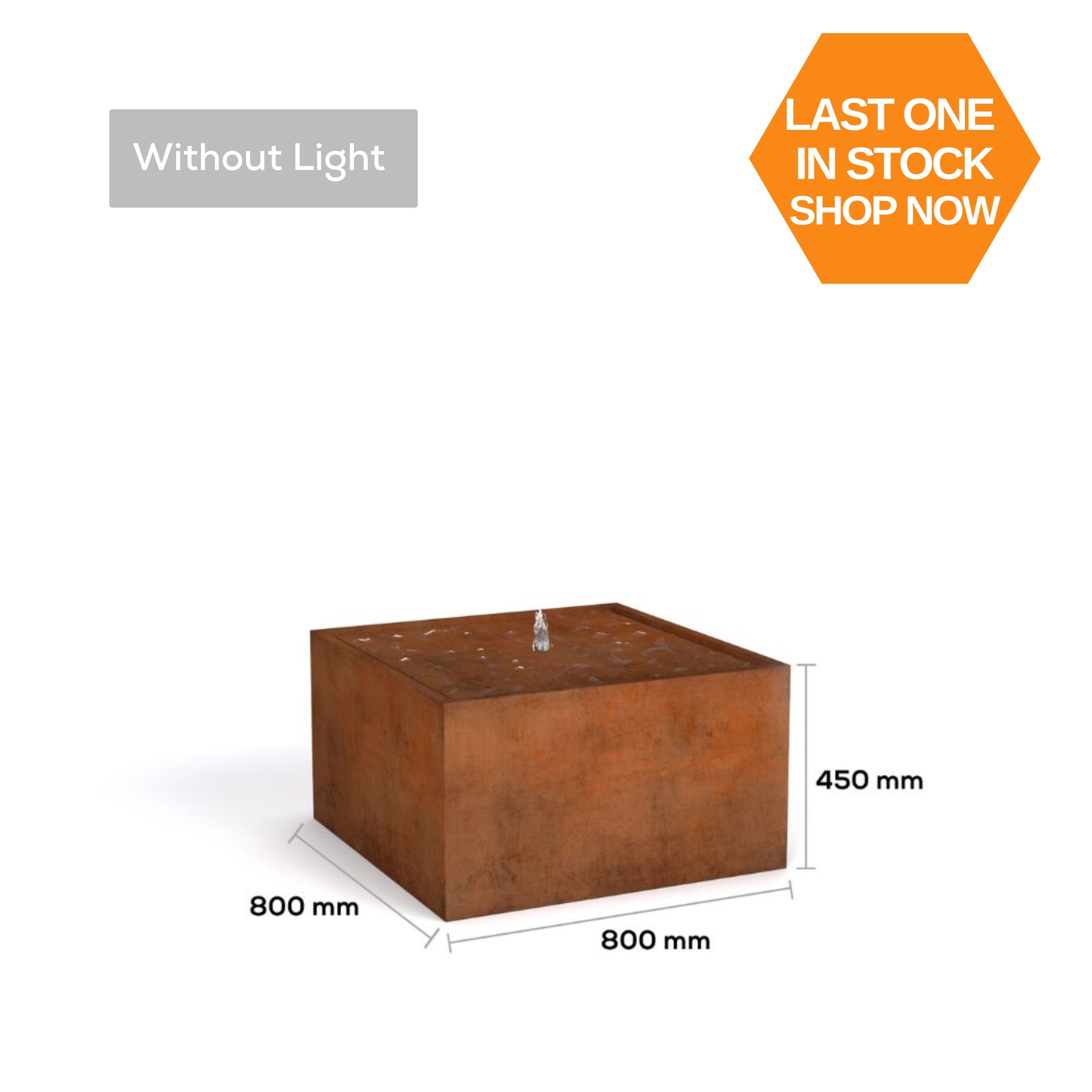 Corten Steel Square  Narrow Water Fountain - Tool Market 