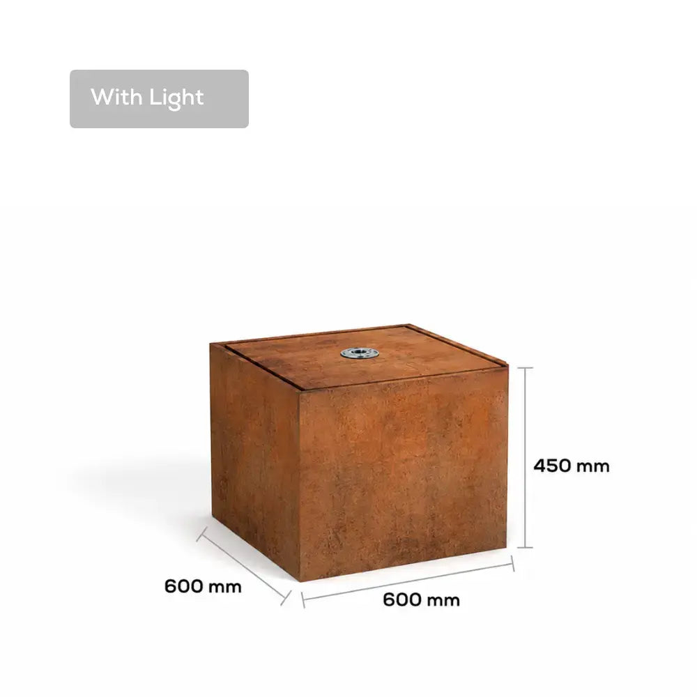 Corten Steel Square Narrow Water Fountain - Tool Market 