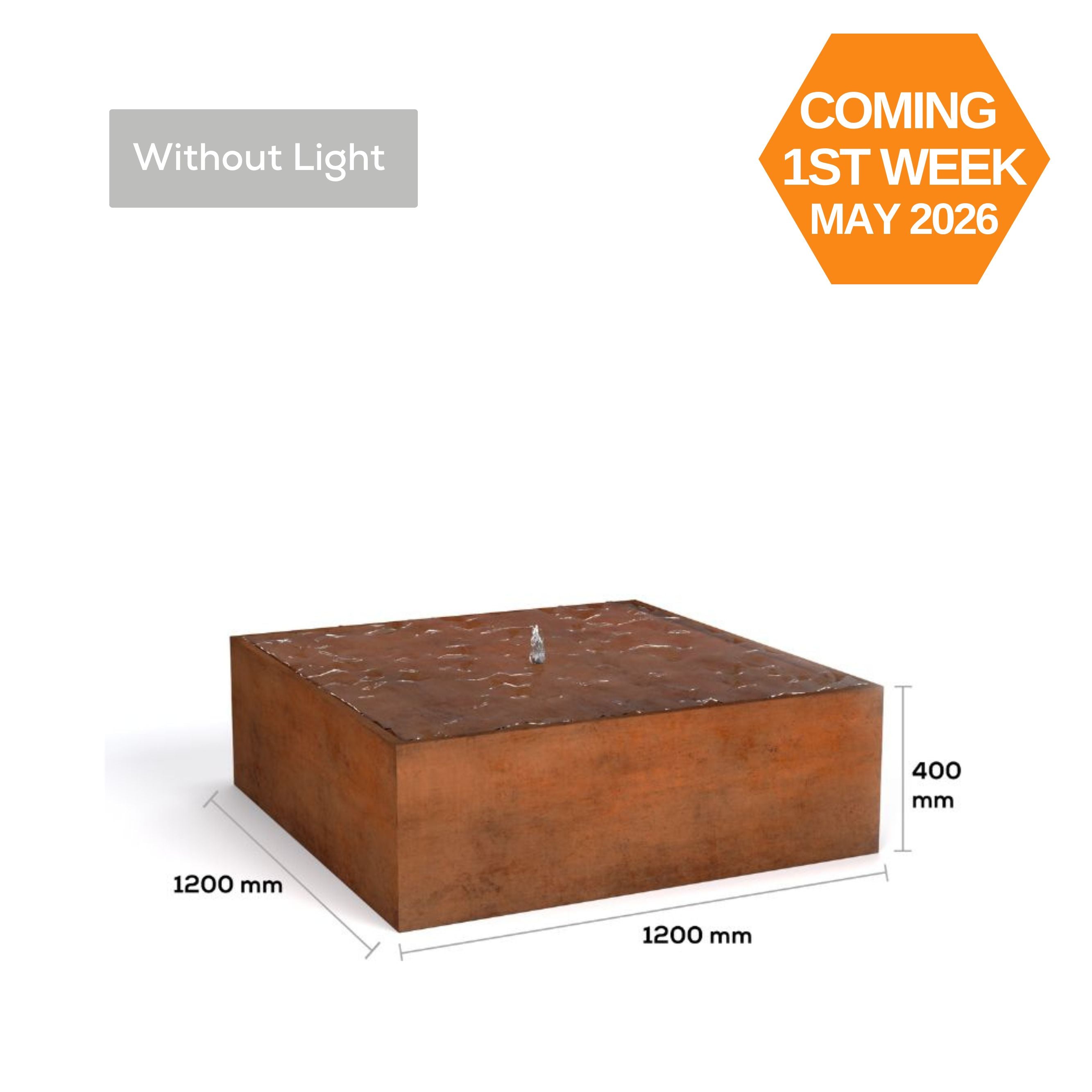 Corten Steel Square  Narrow Water Fountain - Tool Market 