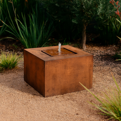 Corten Steel Square Wide Water Fountain - Tool Market 