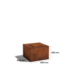 Corten Steel Square Wide Water Fountain - Tool Market 
