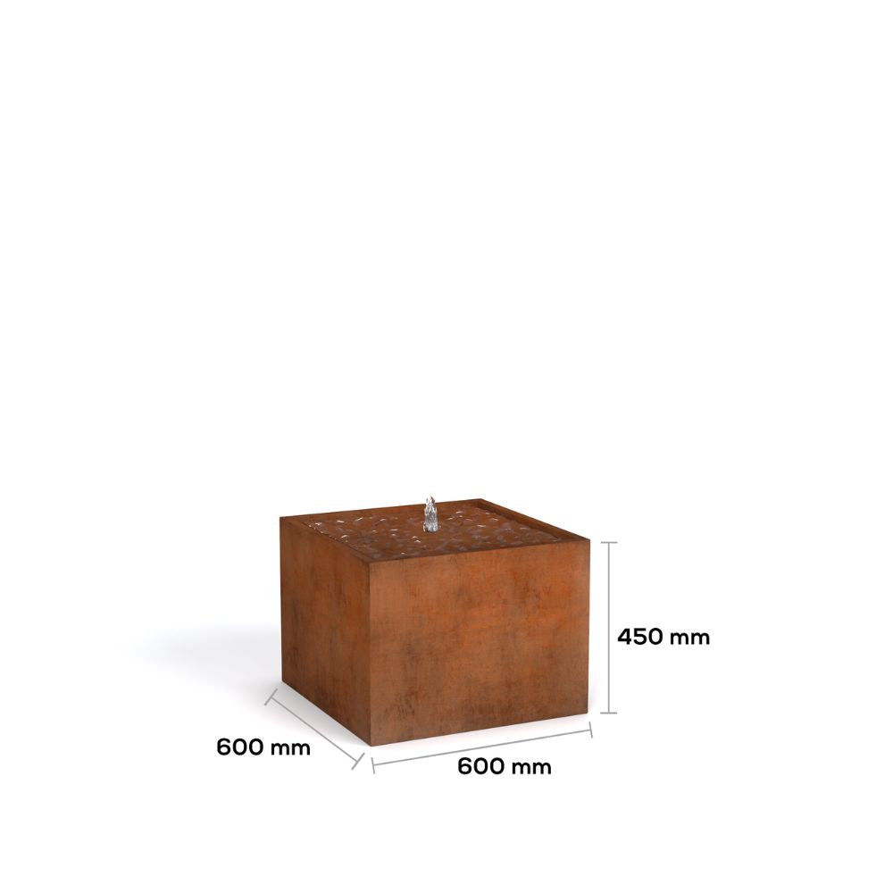 Corten Steel Square Wide Water Fountain - Tool Market 
