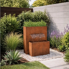 Corten Steel Victoria Falls Water Fountain Hover - Tool Market 