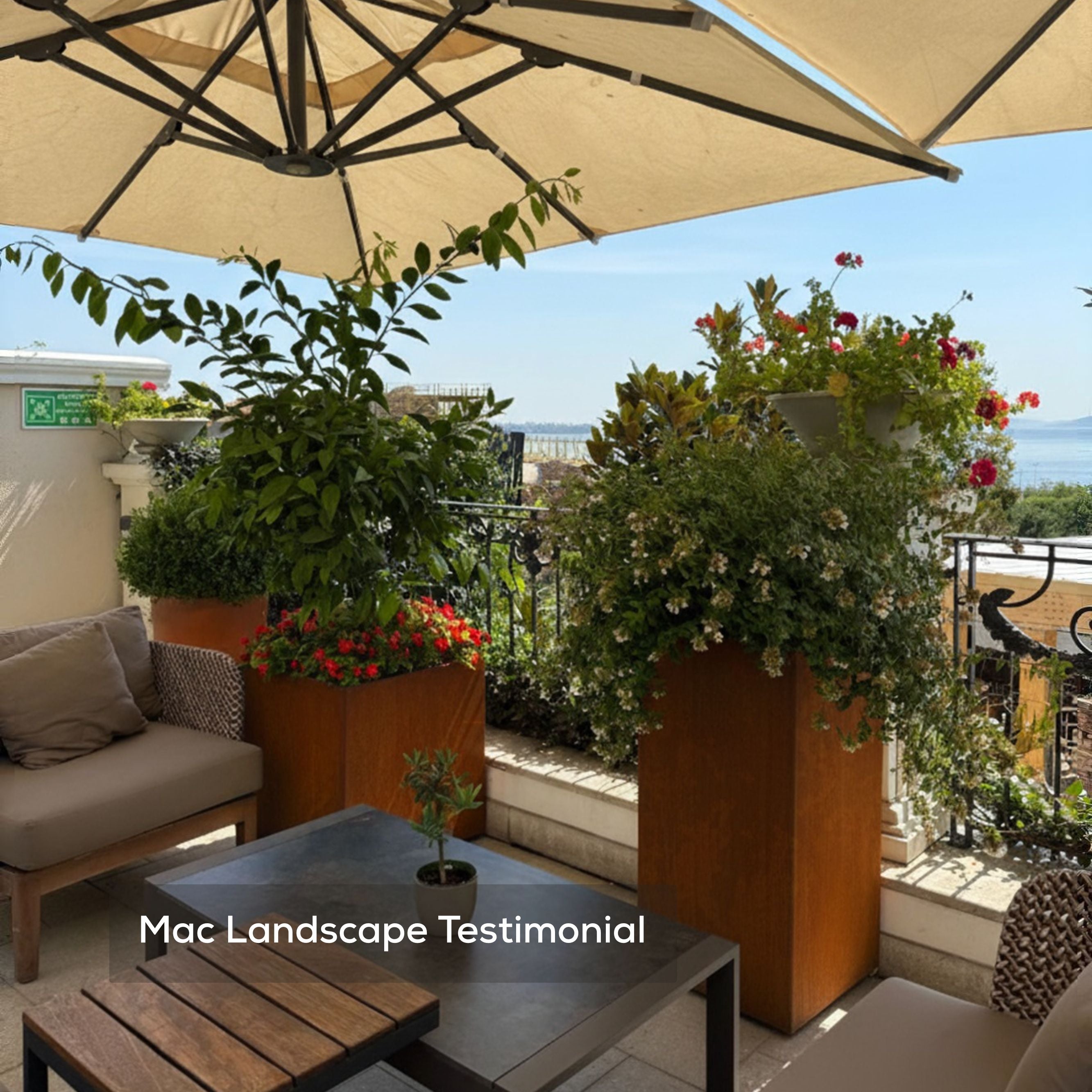 Corten Steel plant pot  Mac Landscape Testimonial