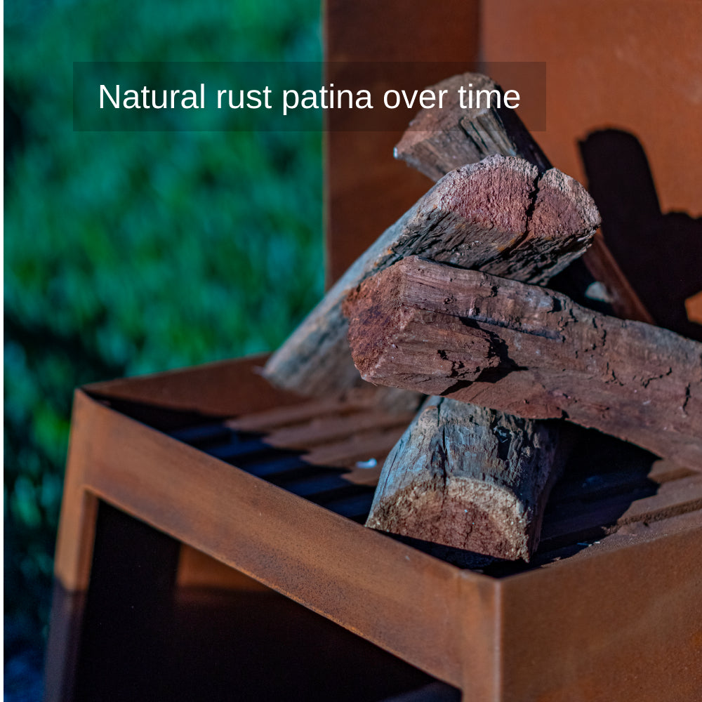 Corten Steel Zenith Blaze Fire Place