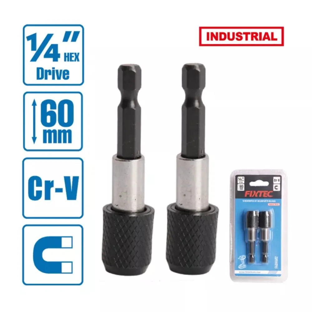 FIXTEC 2PC 6 mm Screwdriver Bit Holder With Release - FABH602 - Tool Market 
