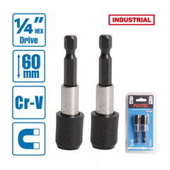 FIXTEC 2PC 6 mm Screwdriver Bit Holder With Release - FABH602 - Tool Market 