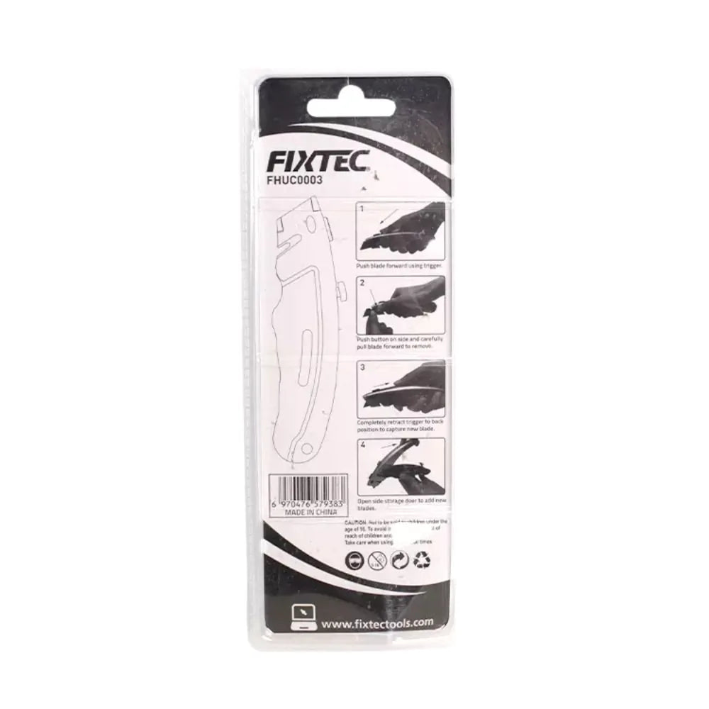 FIXTEC UTILITY KNIFE WITH 6PCS BLADES  168*48*25MM - FHUC0003 - Tool Market 