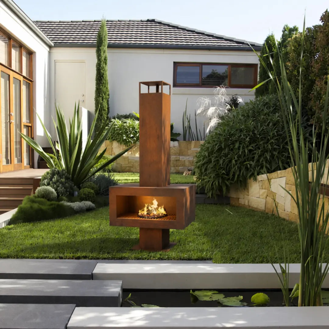 Corten Steel Grand Hearth Fire Place