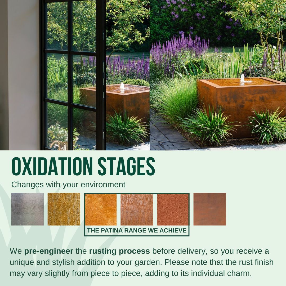 Oxidation Stages for your corten steel water fountain - Tool Maket