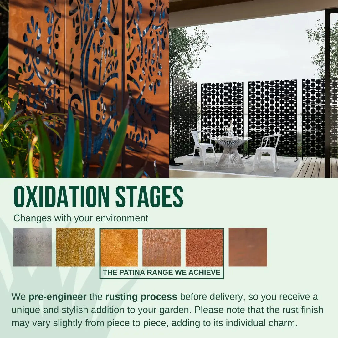 Corten Steel Dream Time Garden Screen Set