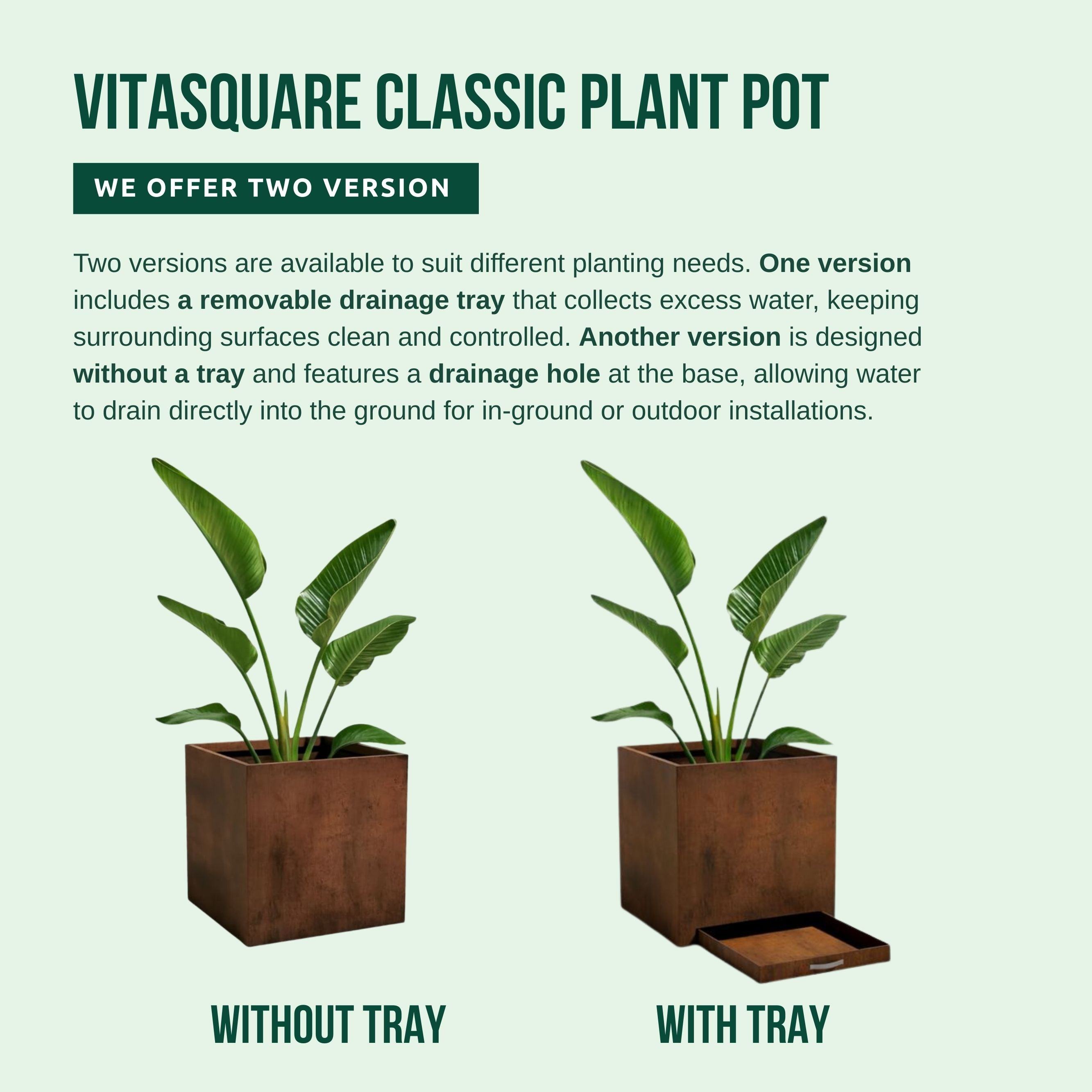 Corten Steel VitaSquare Classic Plant Pot