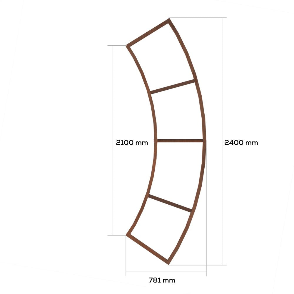 Corten Steel Bulushma Outdoor Curved Bench Seat