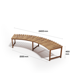 Corten Steel Bulushma Outdoor Curved Bench Seat