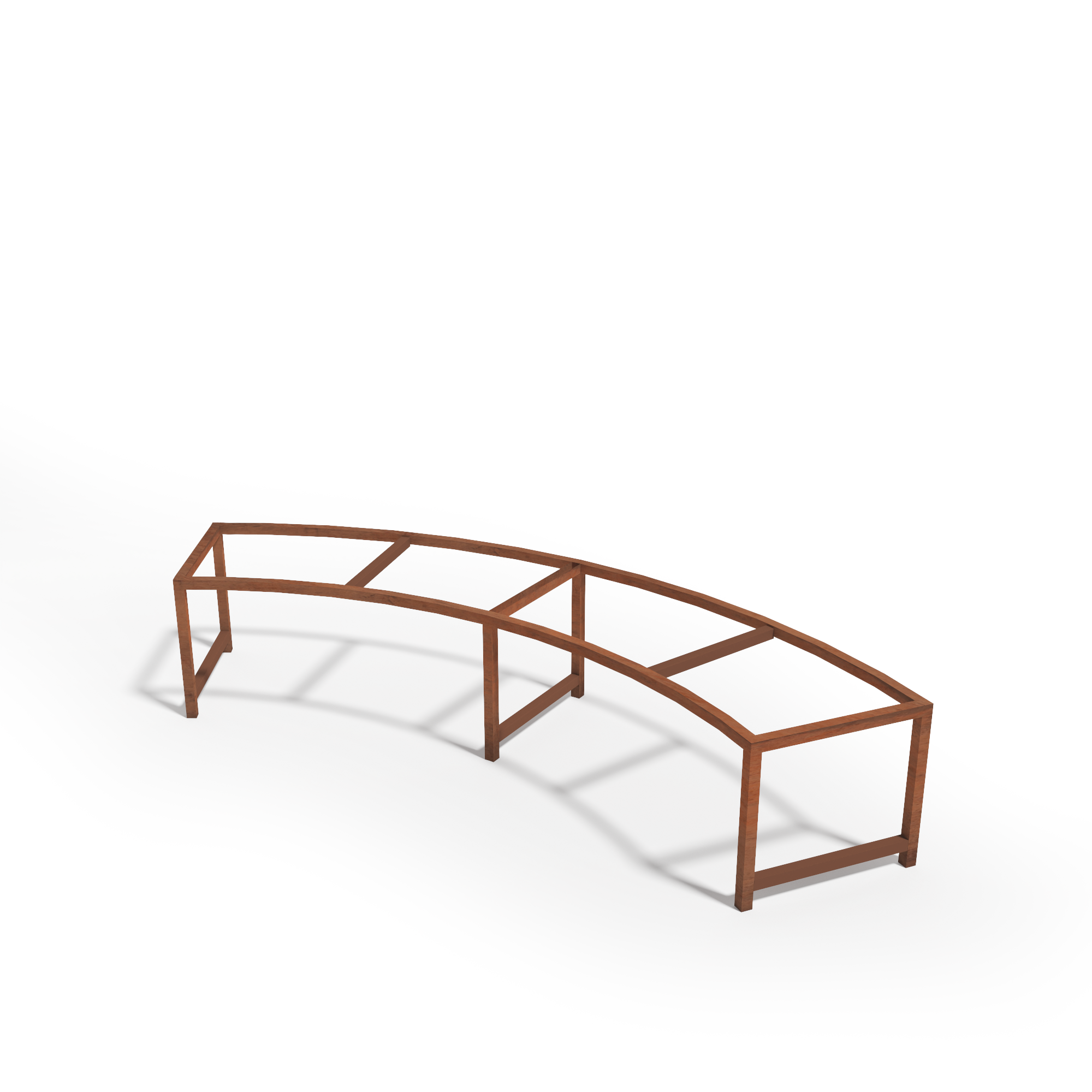 Corten Steel Bulushma Outdoor Curved Bench Seat